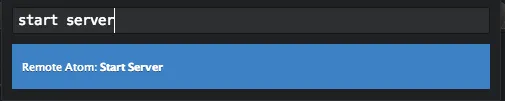 Start Remote Atom Server from Command
Palette