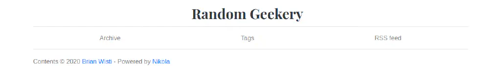 empty site page with header and footer