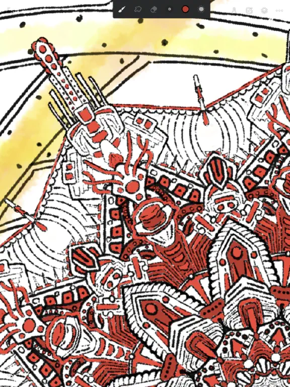 Screenshot of drawing in progress in infinite painter app