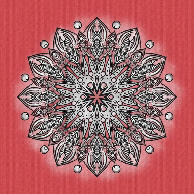 Radial symmetry drawing shaded red