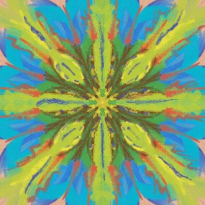 primarily green symmetric digital painting