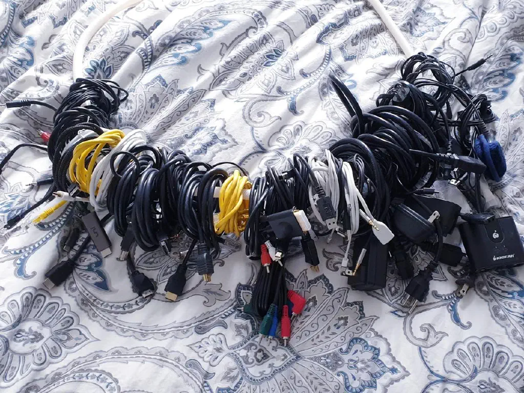 Cables wrapped around a hose