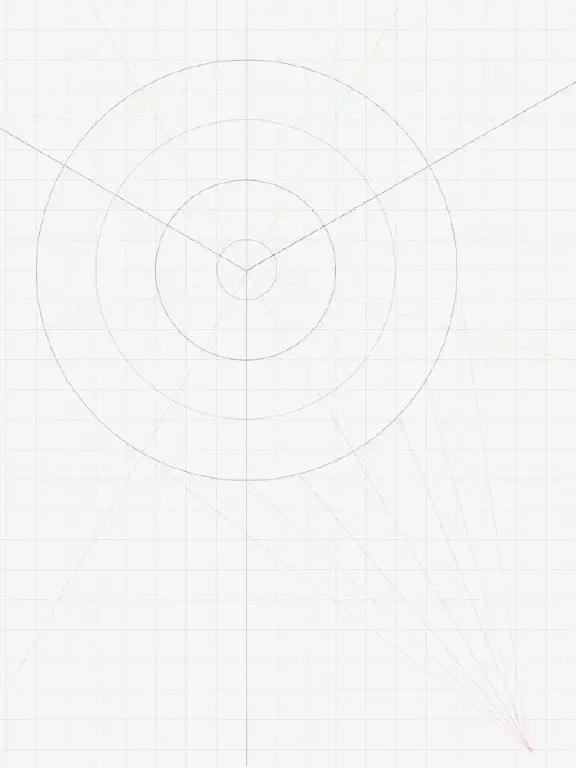 Grid with concentric circles and guidelines laid out.