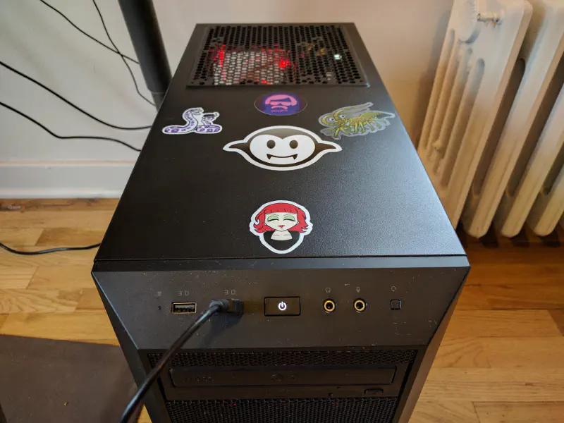sticker on computer