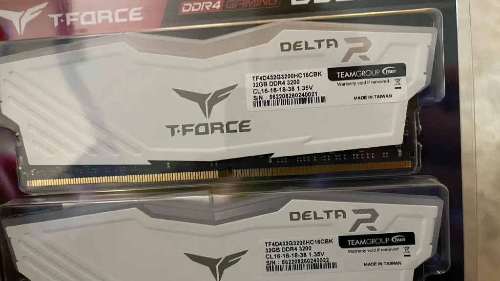 A blister pack with a pair of 32GB memory sticks
