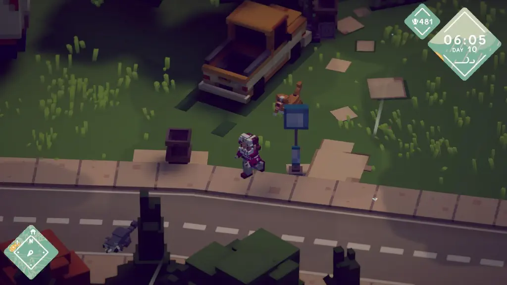 Moonglow Bay screenshot with protagonist and dog chasing a raccoon