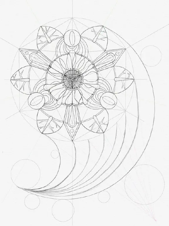 Mandala style drawing in progress