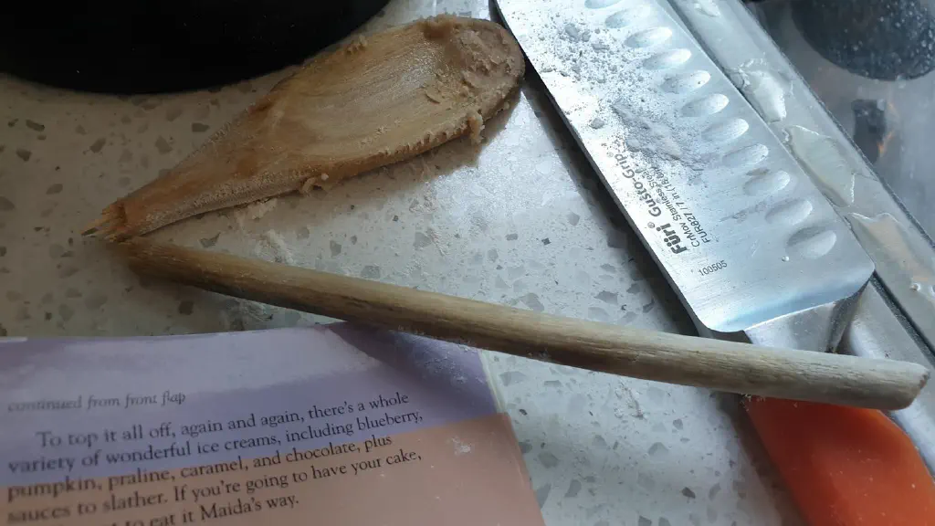 Broken wooden spoon