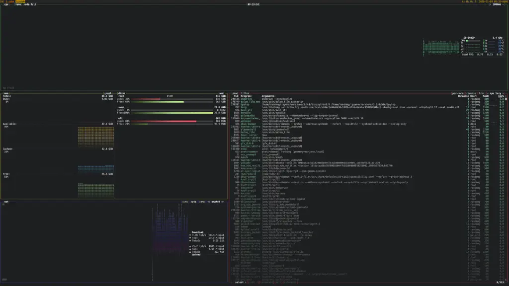 another console-based system monitor with pretty graphs