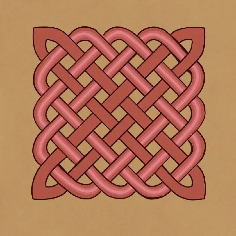 Finished knot work drawing