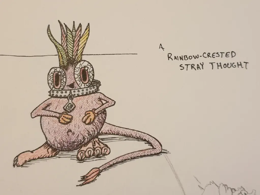 Cartoon style drawing of small friendly critter