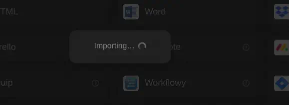 Notion &ldquo;Importing….&rdquo; spinner