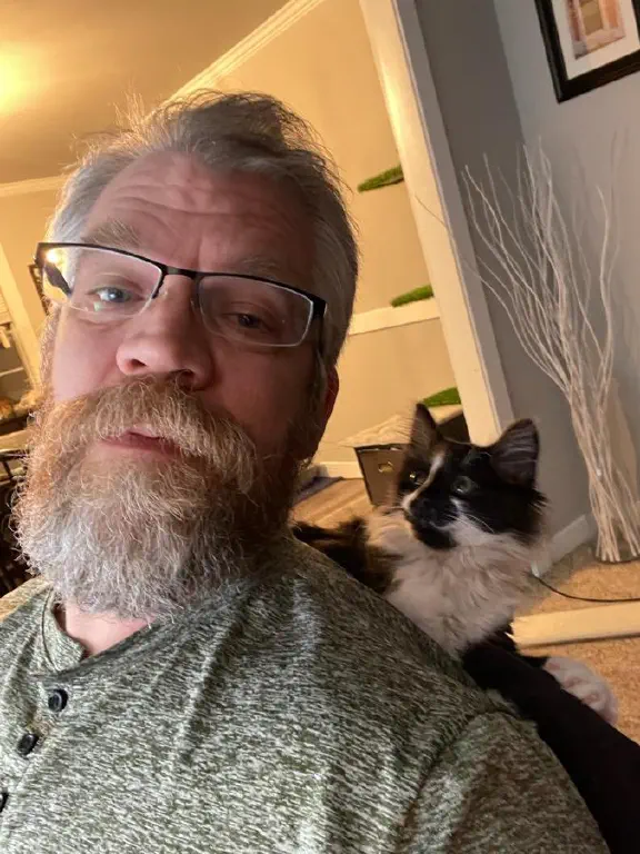  Kitten on shoulder looking cute