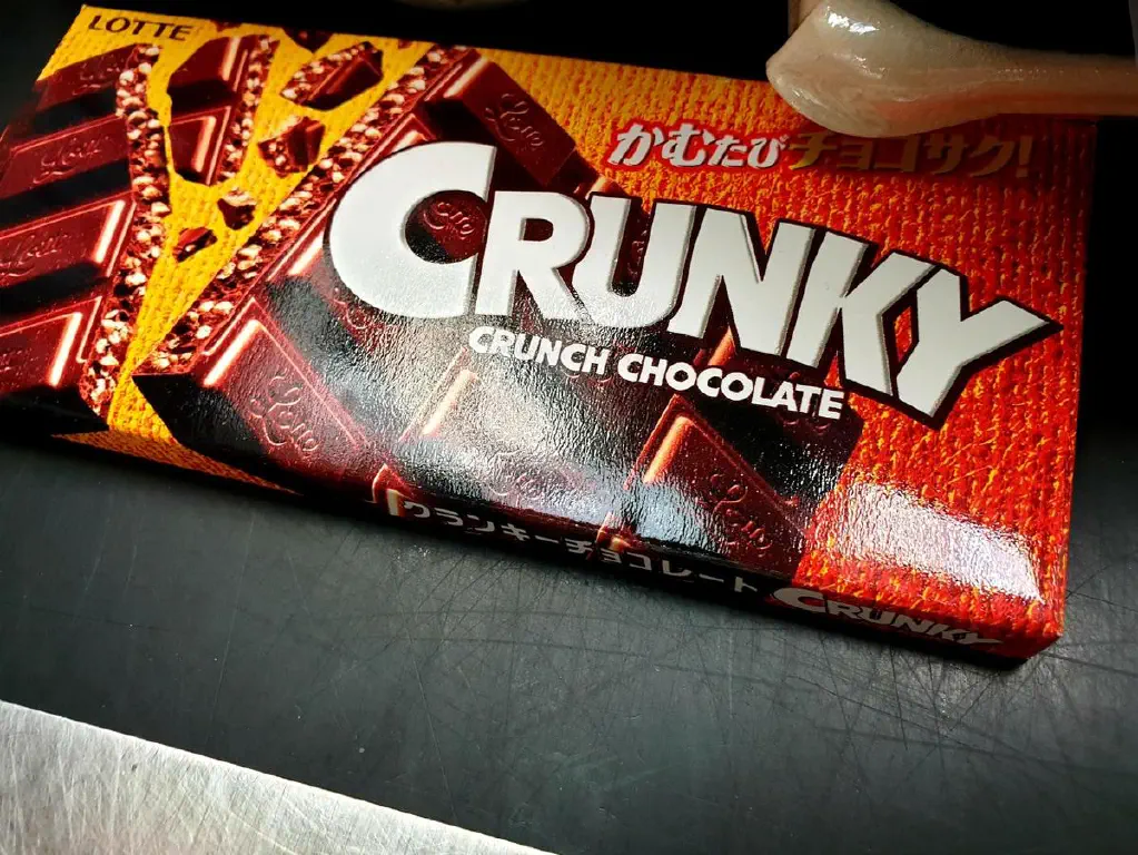 A &ldquo;CRUNKY CRUNCH CHOCOLATE&rdquo; bar