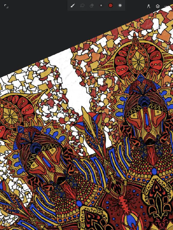 Vividly colored line drawing in Infinite Painter