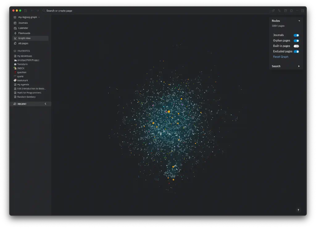 A Logseq graph visualization