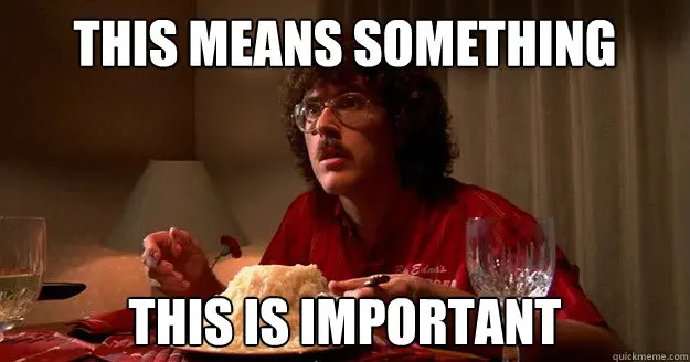 Weird Al over a shaped pile of mashed potatoes on a plate: &ldquo;This means something. This is important&rdquo;