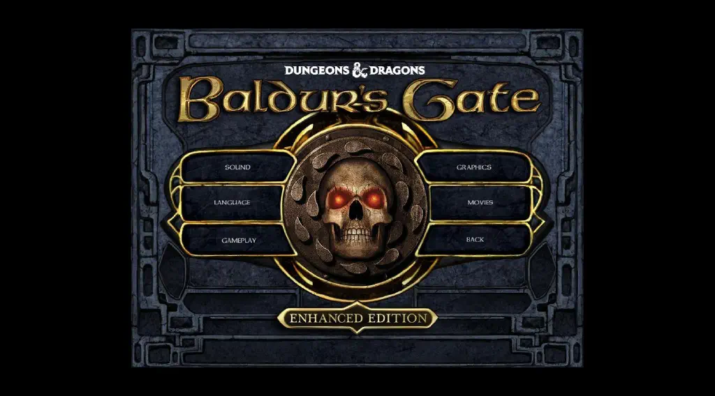 title screen for 2013 enhanced edition of 1998 game Baldur&rsquo;s Gate
