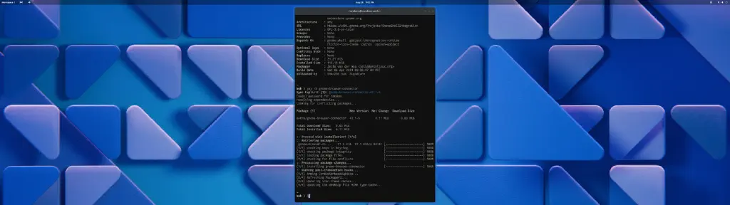 terminal emulator occupying something less than 20% of the horizontal space on a 32:9 display