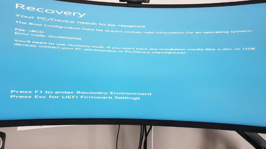 Windows blue screen of death