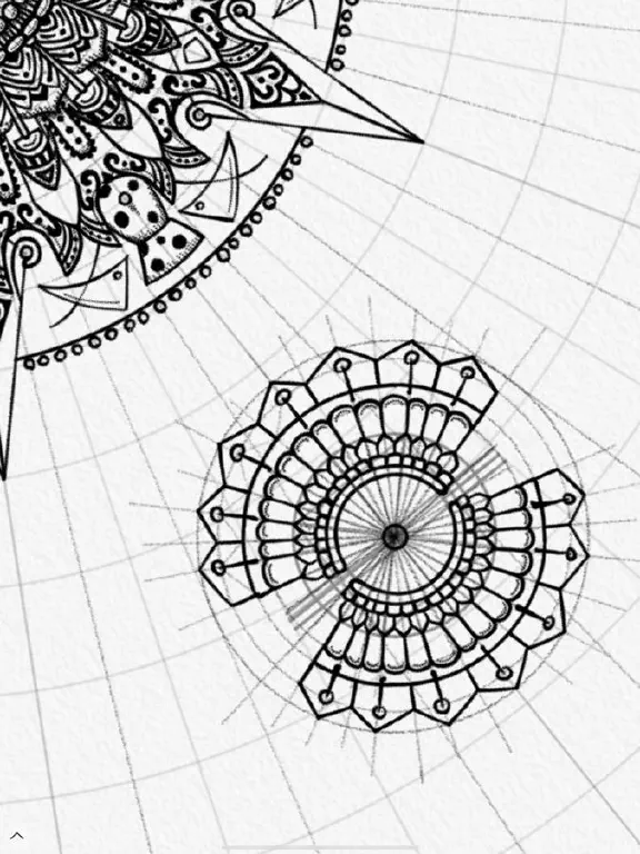 In progress drawing of multiple radial symmetry designs
