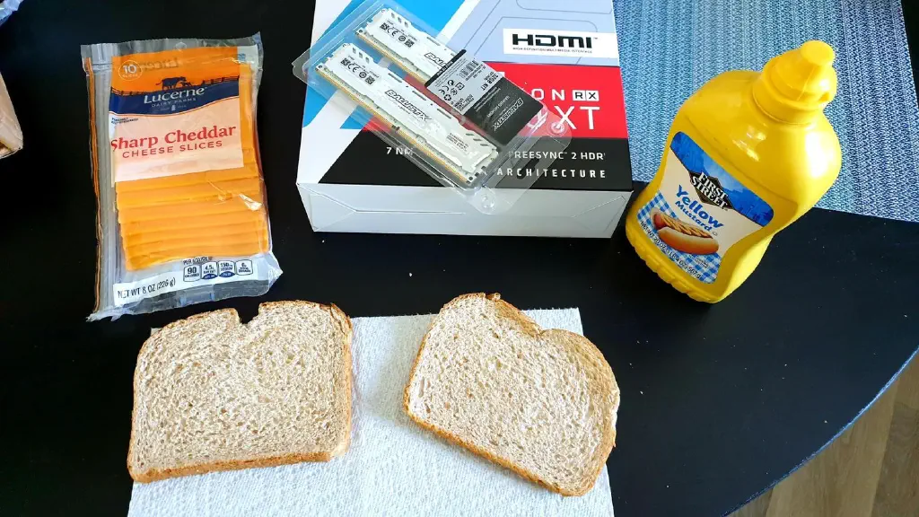 Same but now with sandwich makings nearby