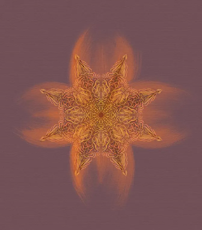 Orange and yellow radial symmetry drawing