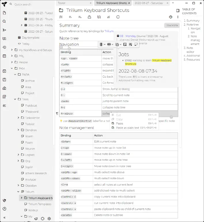Default Trilium light theme