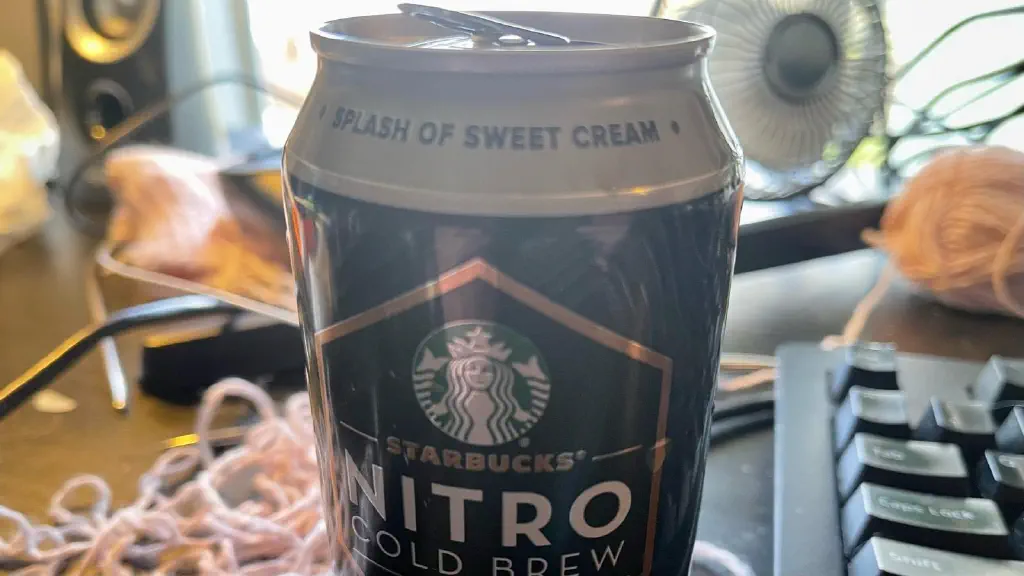 Can of Starbucks Nitro Cold Brew flavored with “splash of sweet cream.”