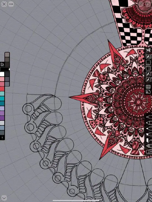 In-progress radial symmetry drawing