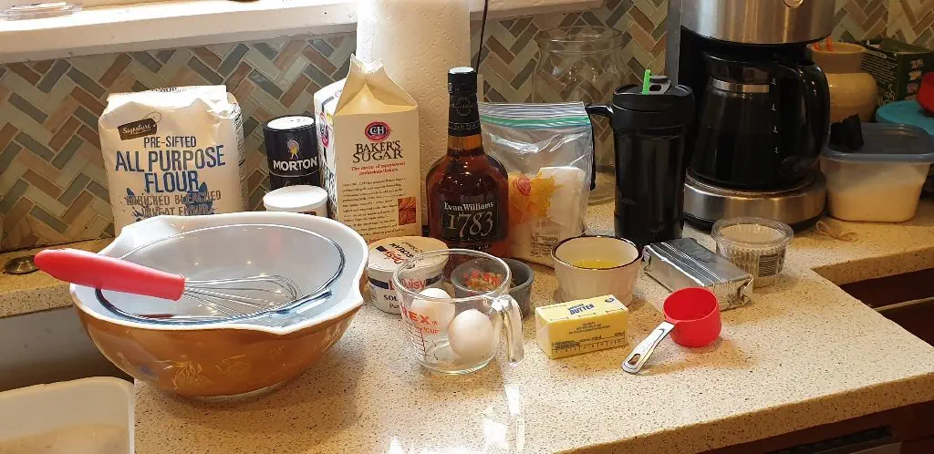 ingredients for pickle cupcakes, set out on the counter