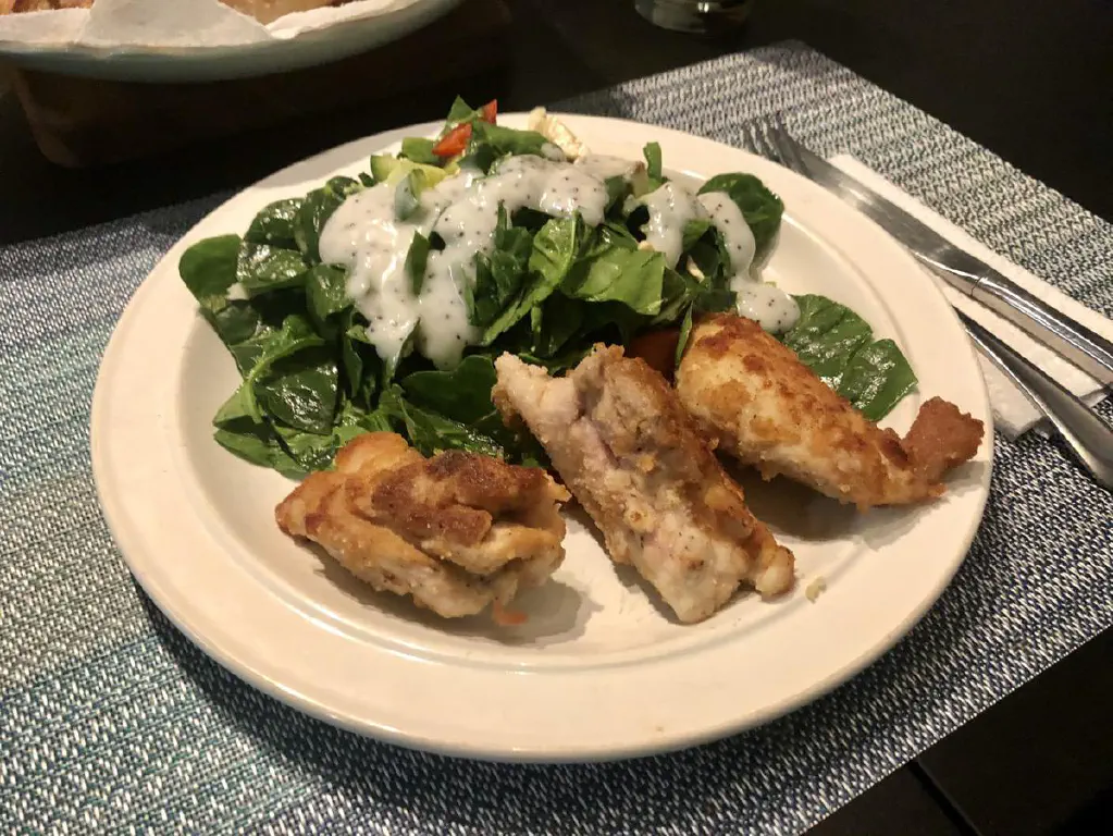 Chicken thighs and salad
