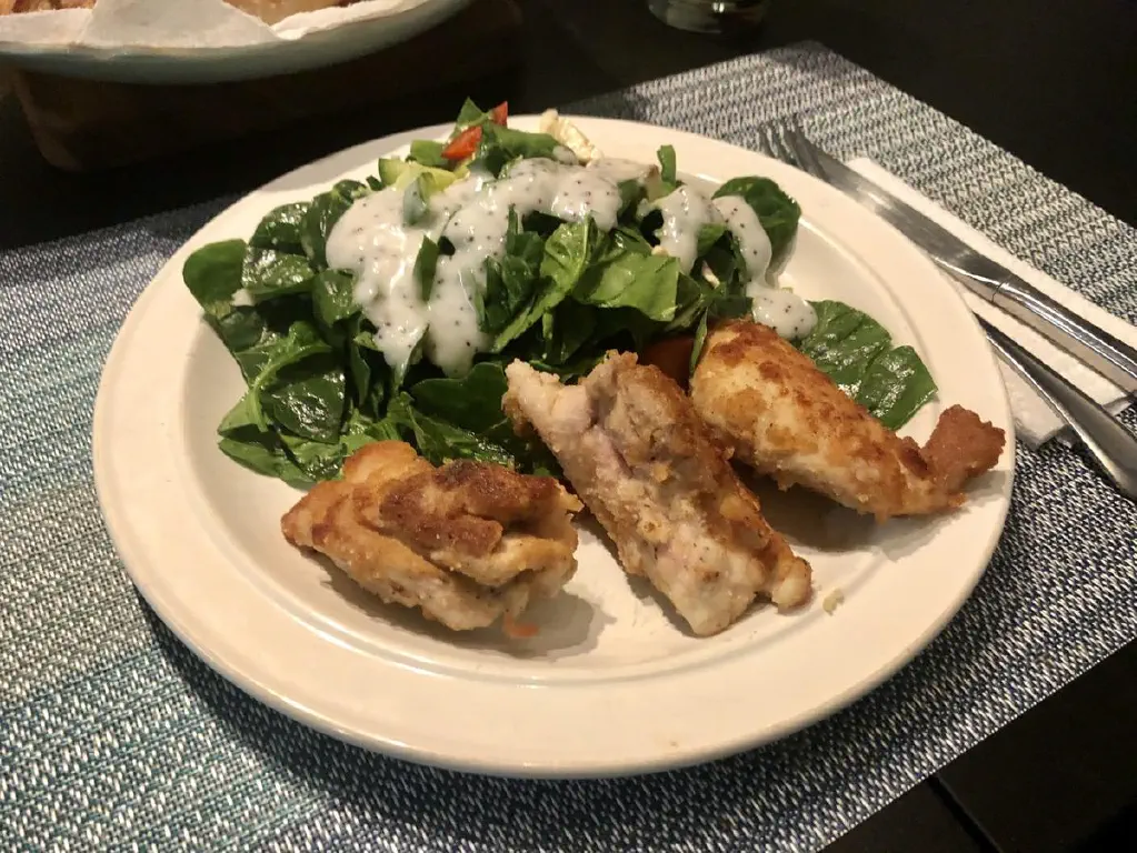 Chicken thighs and salad
