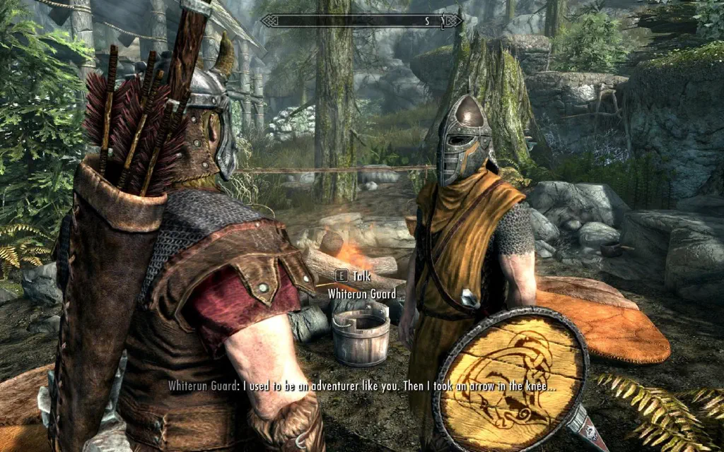 Whiterun guard in Skyrim: &ldquo;I used to be an adventurer like you. Then I took an arrow in the knee…&rdquo;