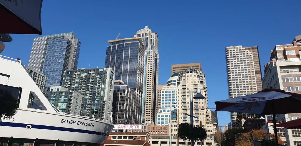 Seattle downtown seen from the waterfront.