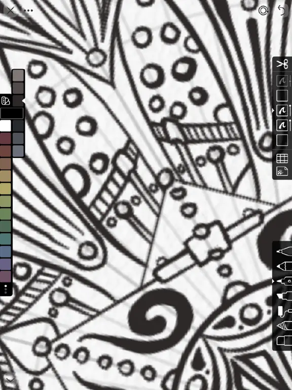 Detail view of drawing in progress