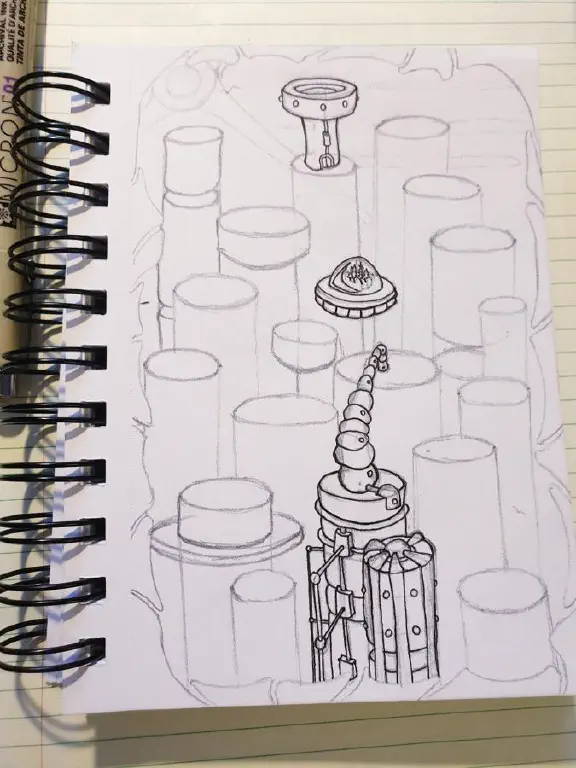 in progress pencil and pen sketch