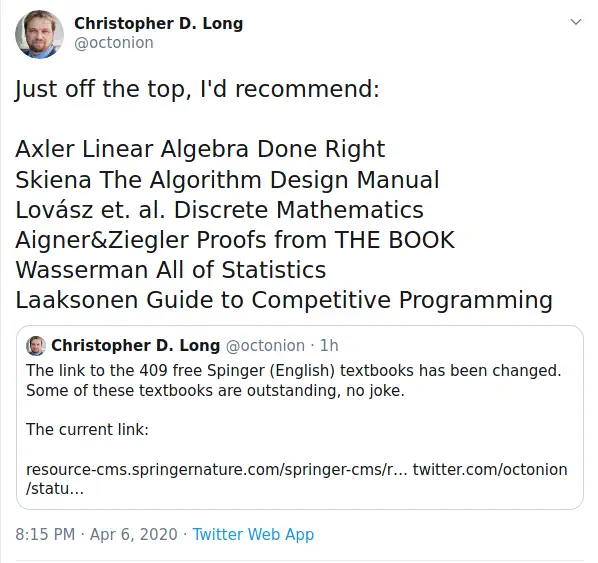 List of book recommendations