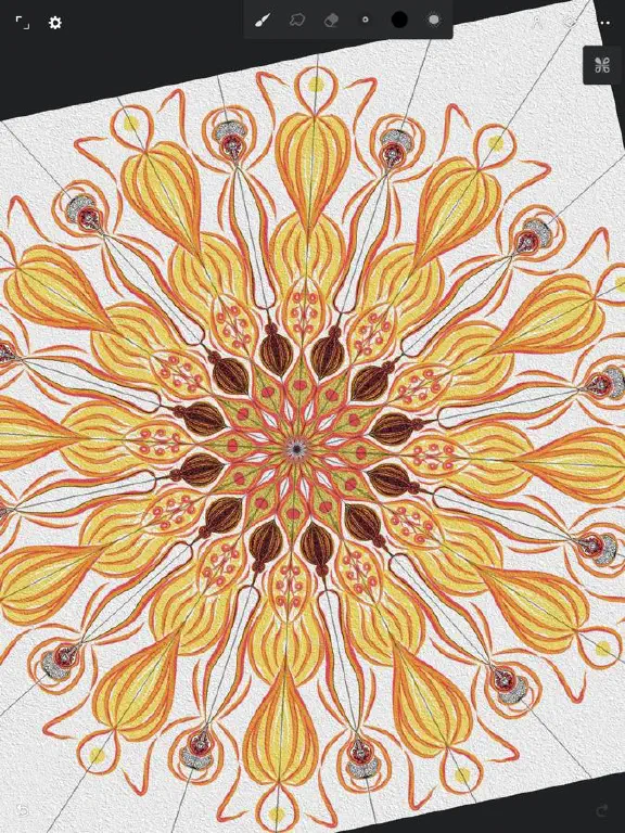 Screenshot of in progress symmetry drawing.