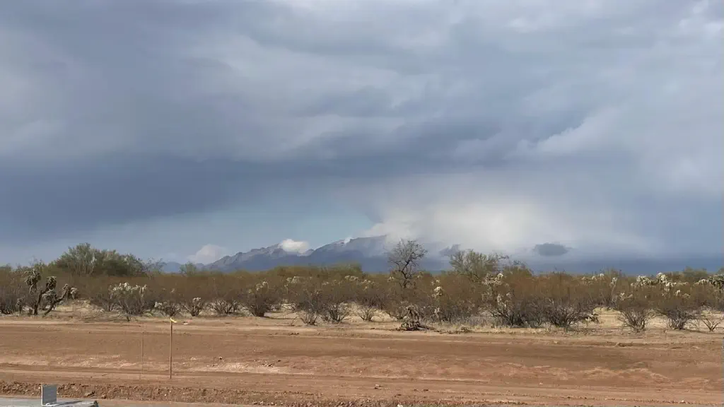 Distant view of mountains partially covered in clouds