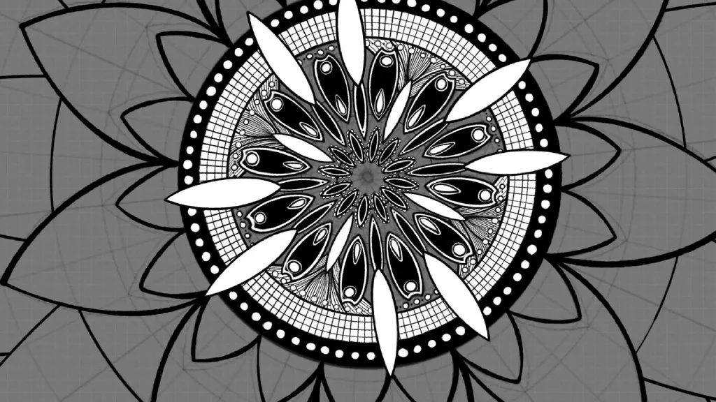Close up of in progress mandala drawing
