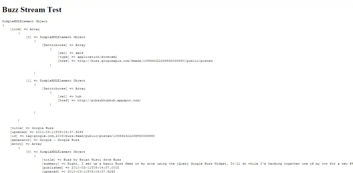 Buzz data structure dump