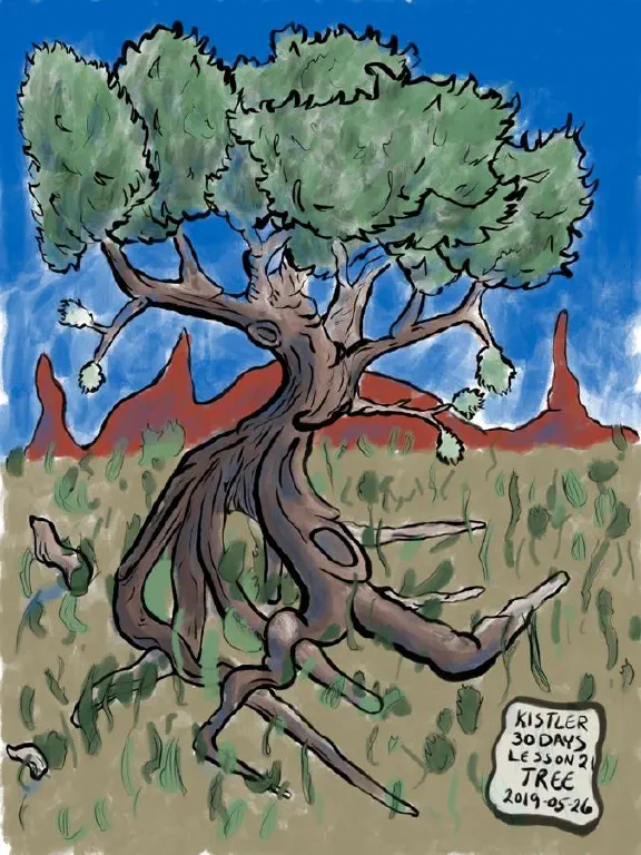 Color drawing of tree