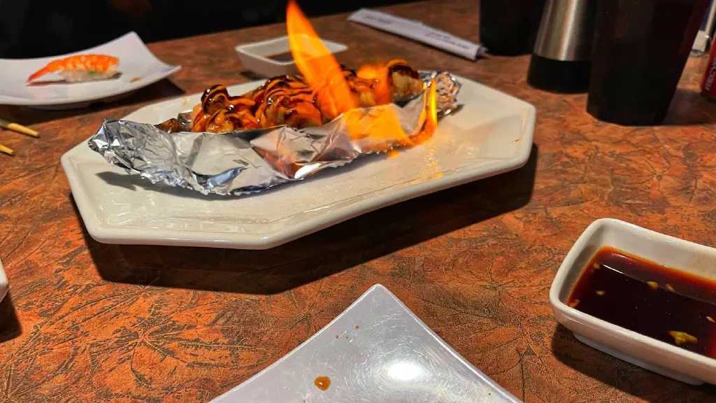 Sushi on fire