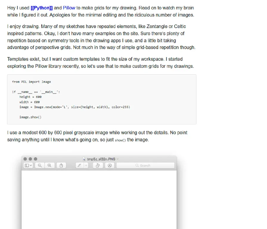 detail of a Web page with an image, showing that I have successfully copied images from my notes and linked to them in the published version