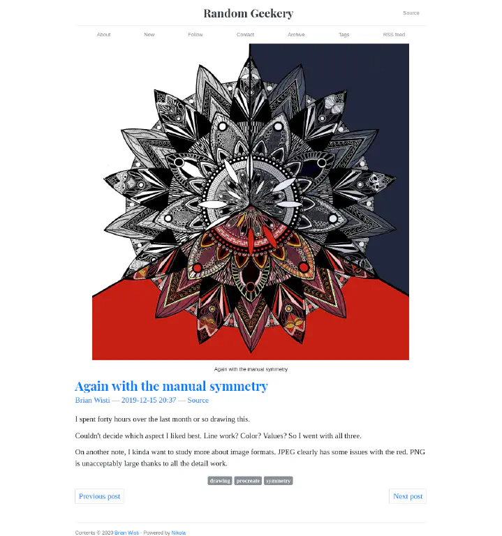 Cover image in post