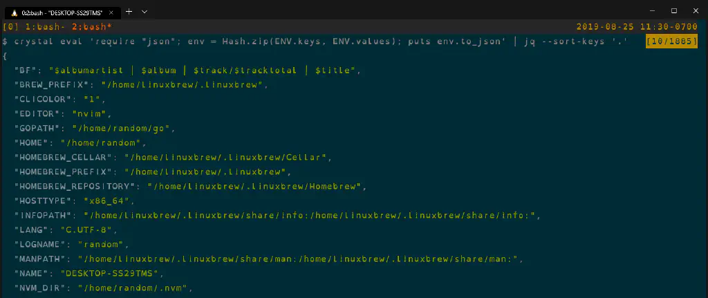 Colorized JSON via jq
