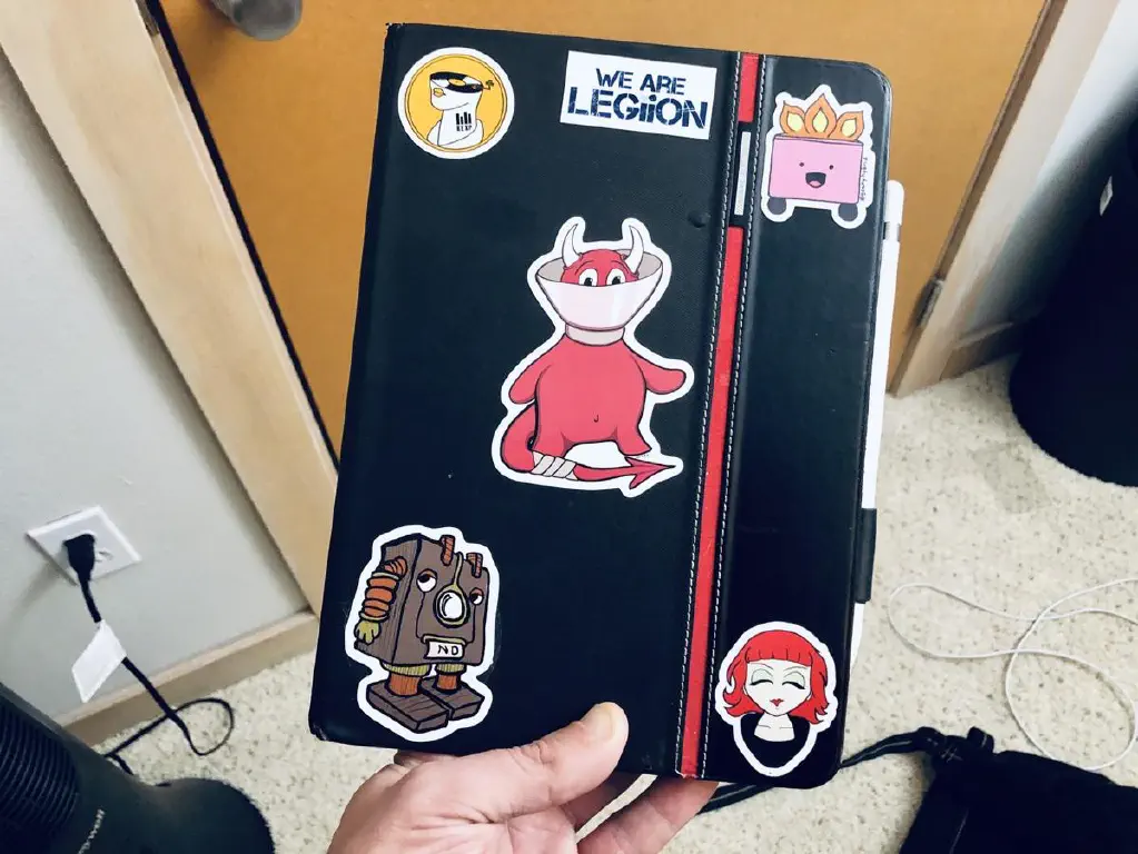 iPad cover with stickers