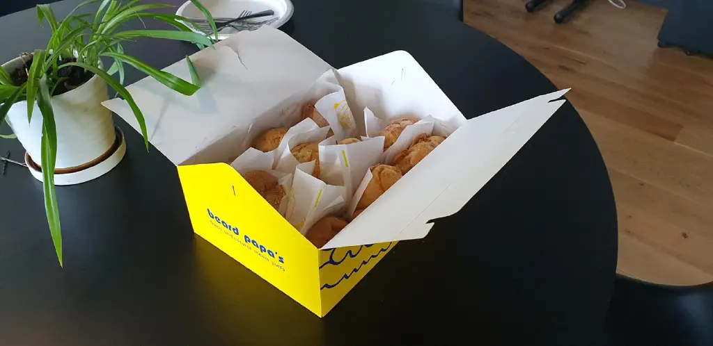 Box of fresh puff pastries