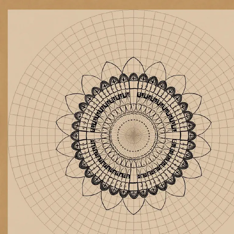 Mandala style line drawing in progress
